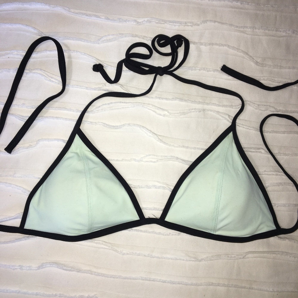 triangl PINK teal bikini top!